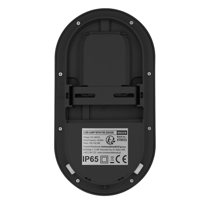 Maclean LED Motion Sensor Light, PIR sensor, black, 10W/15W/18W, IP65, adjustable color temperature 3000K/4000K/6000K, MCE534 B
