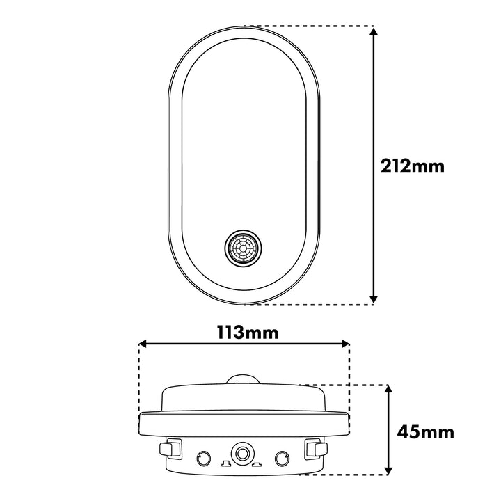 Maclean LED Light with Motion Sensor, PIR Sensor, White, 10W/15W/18W, IP65, Color Temperature Adjustable (3000K/4000K/6000K), MCE534 W