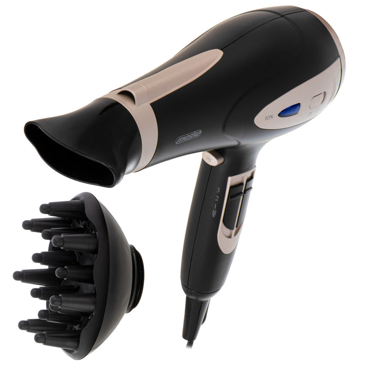 Mesko hair dryer, ionization function, diffuser, 2200W power, black, MS 2287