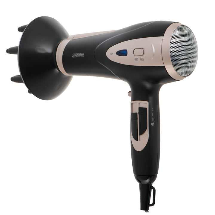 Mesko hair dryer, ionization function, diffuser, 2200W power, black, MS 2287