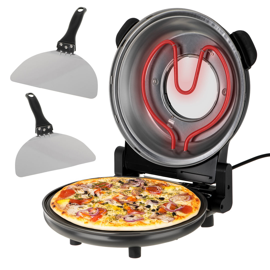 Four à pizza Adler, réglage de la température jusqu'à 400 °C, pierre céramique, deux éléments chauffants, AD 6314