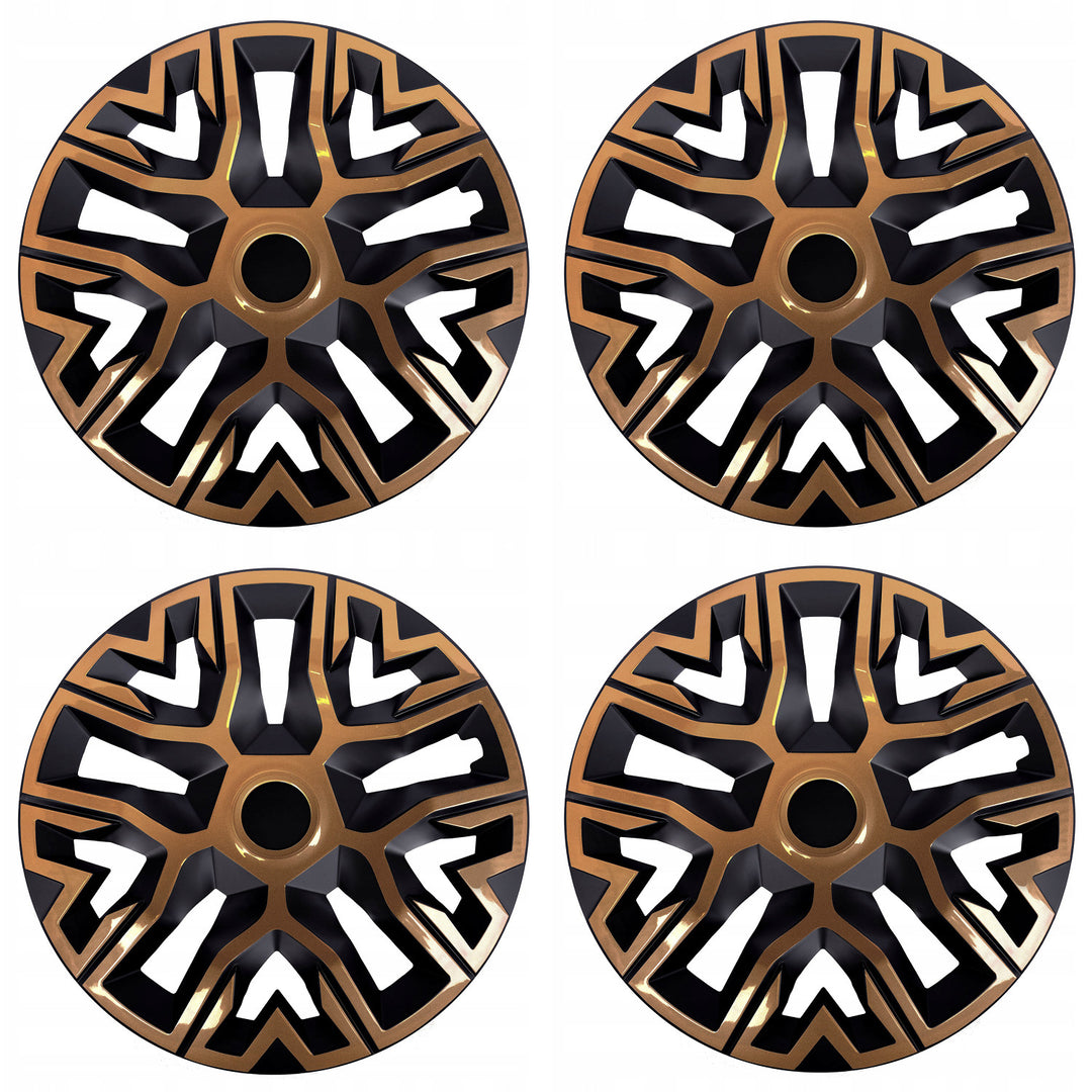 Universal 16" NRM The Best Bicolor copper-black hubcaps, 4 pieces