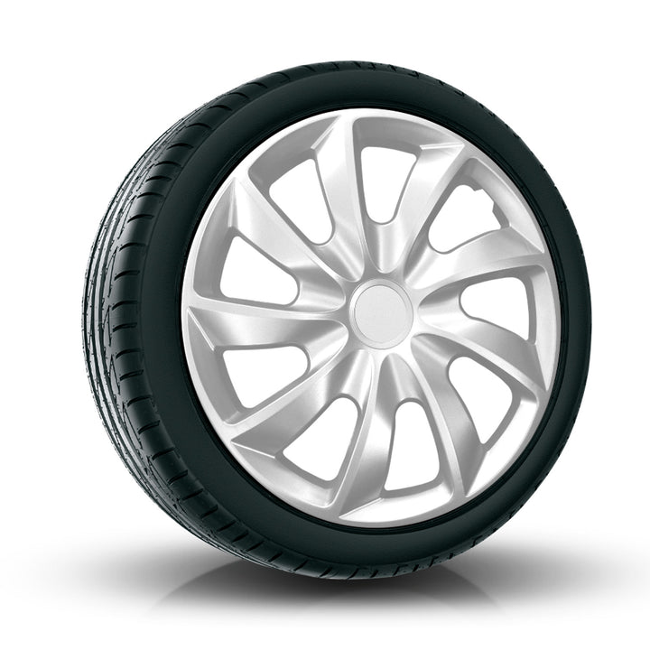 Universal 13" NRM Quad hub caps, silver, 4 pieces