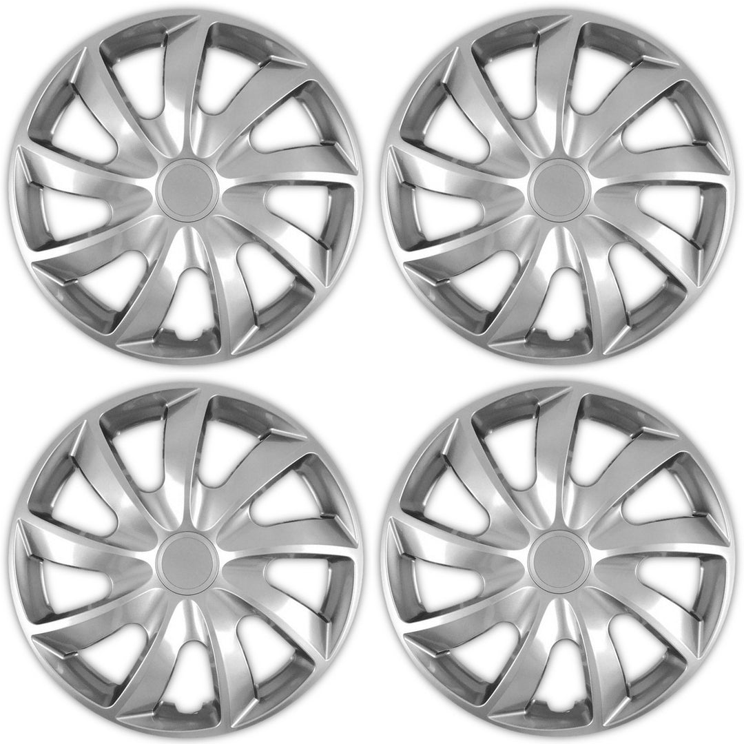 Universal 13" NRM Quad hub caps, silver, 4 pieces