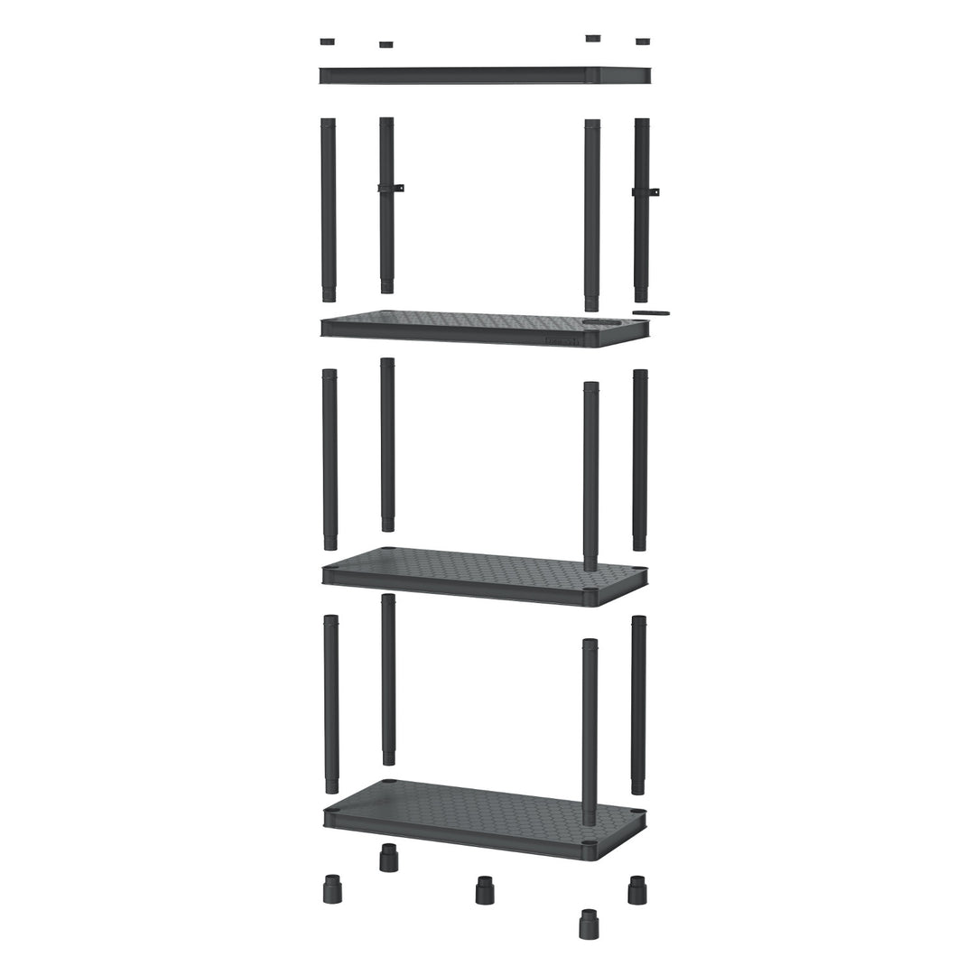Étagère Stackaro Solid 60 Kistenberg, charge maximale totale 185 kg, 4 étagères, montage mural, KSS60L4HD-S411