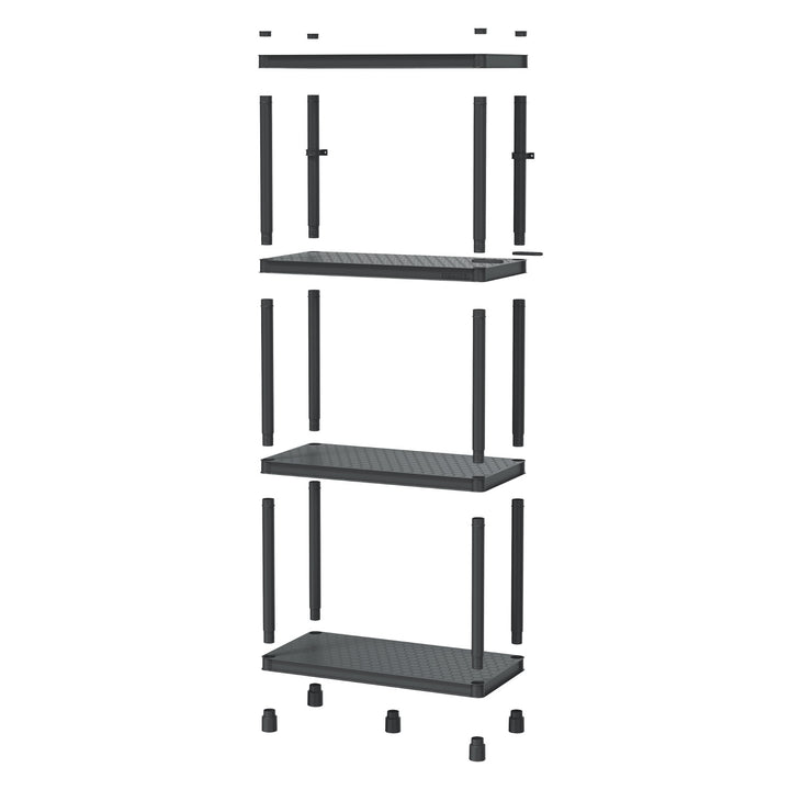 Étagère Stackaro Solid 60 Kistenberg, charge maximale totale 185 kg, 4 étagères, montage mural, KSS60L4HD-S411