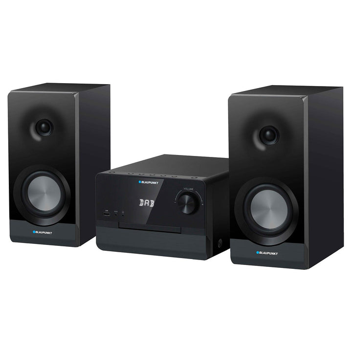 Microtorre Blaupunkt, potencia 100 W RMS, sintonizador DAB+, pantalla LED, radio FM, antena telescópica incluida, conector HDMI ARC, CD/MP3/USB/BT, reloj con función de alarma, MS49DAB