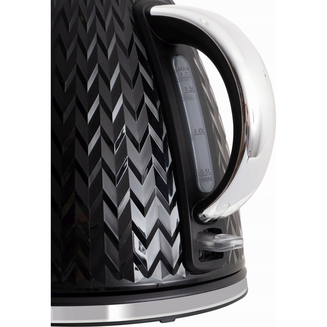Eldom electric kettle, black, 2000W power, 1.7L capacity, water level indicator, mesh filter, C265C