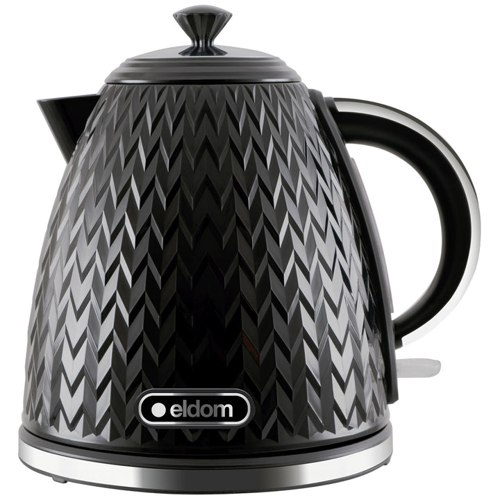 Eldom electric kettle, black, 2000W power, 1.7L capacity, water level indicator, mesh filter, C265C