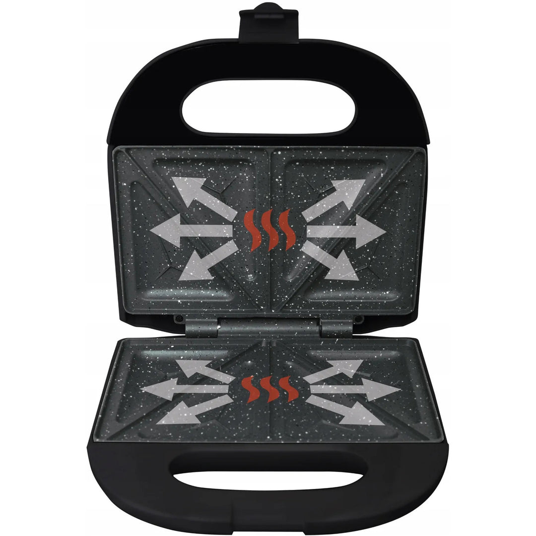 Eldom Sandwichtoaster, antihaftbeschichtete Keramikoberfläche, schnelles Aufheizen, 750 W Leistung, blitzschnelle Reinigung, LED-Anzeigeleuchte, rutschfeste Füße, ST11G
