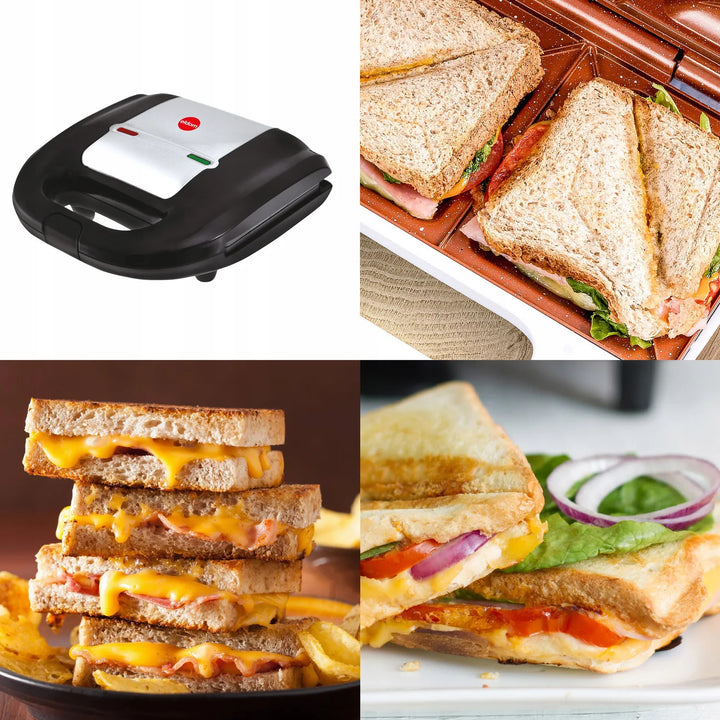 Eldom Sandwichtoaster, antihaftbeschichtete Keramikoberfläche, schnelles Aufheizen, 750 W Leistung, blitzschnelle Reinigung, LED-Anzeigeleuchte, rutschfeste Füße, ST11G