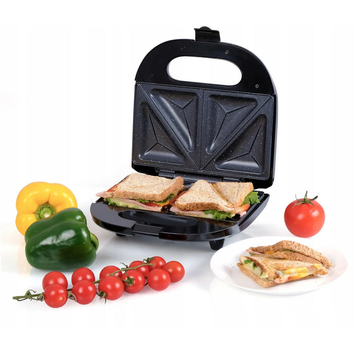 Eldom Sandwichtoaster, antihaftbeschichtete Keramikoberfläche, schnelles Aufheizen, 750 W Leistung, blitzschnelle Reinigung, LED-Anzeigeleuchte, rutschfeste Füße, ST11G