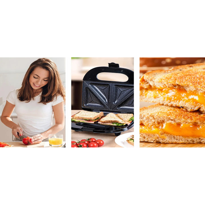 Eldom Sandwichtoaster, antihaftbeschichtete Keramikoberfläche, schnelles Aufheizen, 750 W Leistung, blitzschnelle Reinigung, LED-Anzeigeleuchte, rutschfeste Füße, ST11G