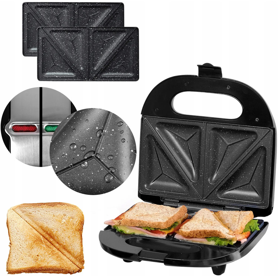 Eldom Sandwichtoaster, antihaftbeschichtete Keramikoberfläche, schnelles Aufheizen, 750 W Leistung, blitzschnelle Reinigung, LED-Anzeigeleuchte, rutschfeste Füße, ST11G