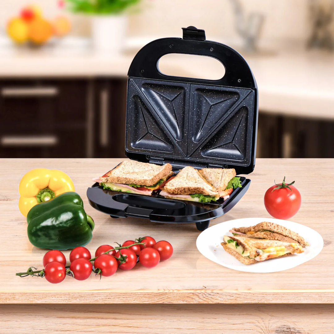 Eldom Sandwichtoaster, antihaftbeschichtete Keramikoberfläche, schnelles Aufheizen, 750 W Leistung, blitzschnelle Reinigung, LED-Anzeigeleuchte, rutschfeste Füße, ST11G