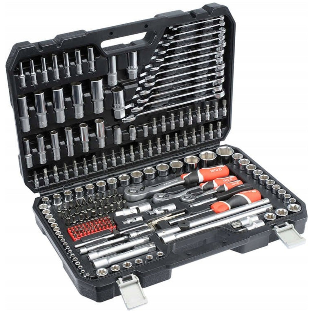 Yato professional tool set, socket wrenches and sockets, made of chrome-vanadium steel, 216 pieces, sockets with AS-Drive system, in a case, YT-38841