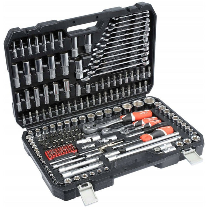 Yato professional tool set, socket wrenches and sockets, made of chrome-vanadium steel, 216 pieces, sockets with AS-Drive system, in a case, YT-38841