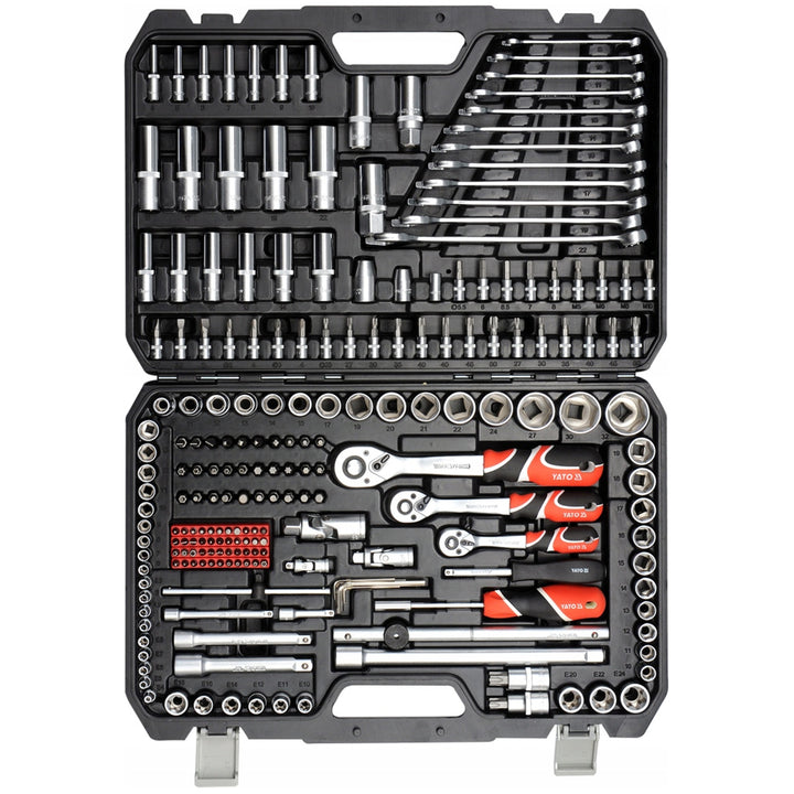 Yato professional tool set, socket wrenches and sockets, made of chrome-vanadium steel, 216 pieces, sockets with AS-Drive system, in a case, YT-38841