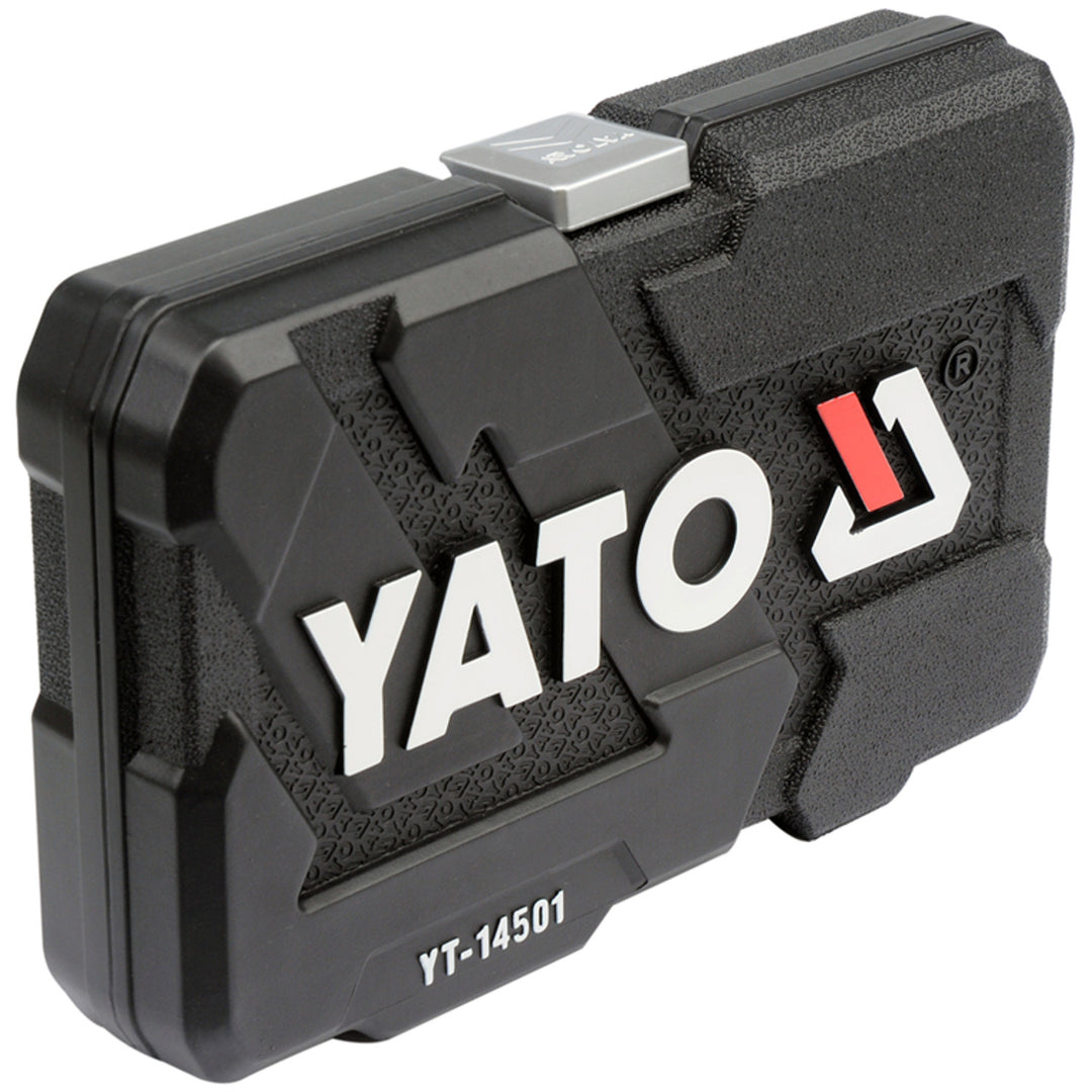 Juego de herramientas profesional Yato, llaves de vaso y cabezales, de acero al cromo-vanadio, 56 piezas, cabezales con sistema AS-Drive, en maletín, YT-14501