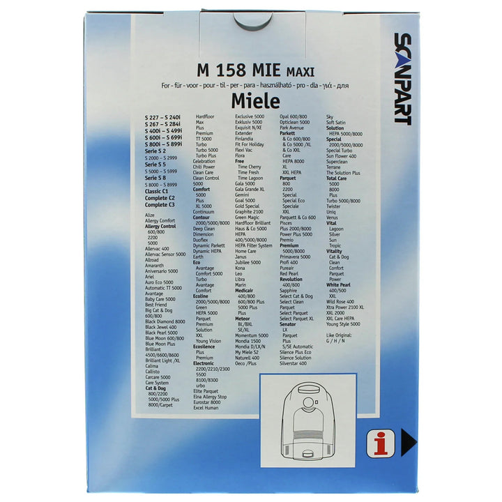 Staubsaugerbeutel für Miele G/H/N, Maxipack mit 10 Stück + 2 Filter