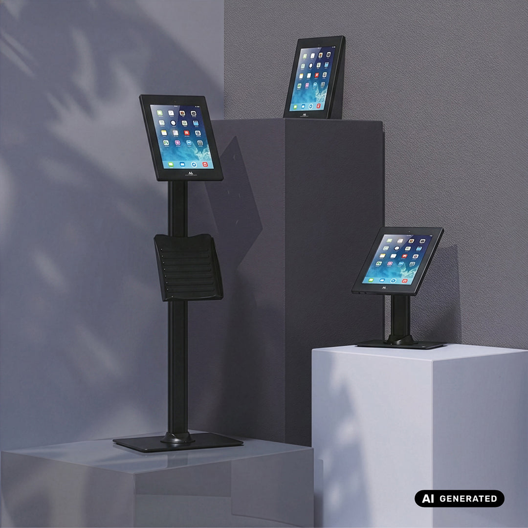 Soporte publicitario para tableta Maclean, con cierre de seguridad, 12,4"-13", iPad Air/Pro, Samsung Tab S10+/S9+/S8+/S7+, 257 x 350 x 22 mm, MC-950 B
