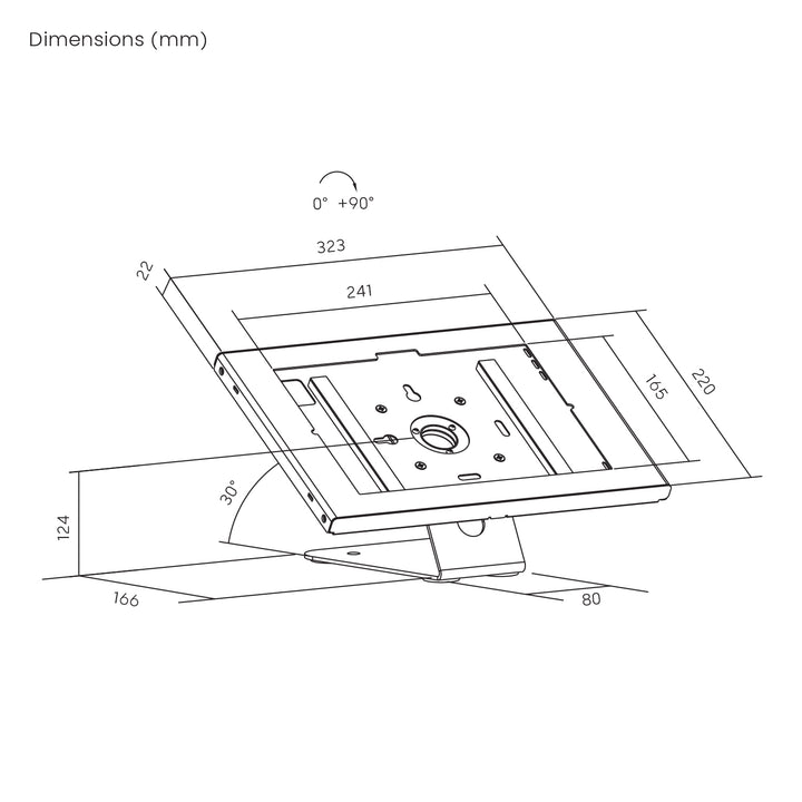 Maclean Tablet Advertising Mount with Lock, 10.9"-11", iPad Air/Pro, Samsung Tab A & S Series, 220x323x22mm, MC-957 B