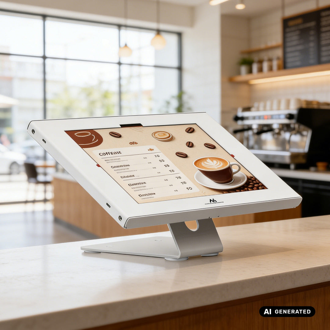 Maclean-Werbehalterung für Tablets, mit Verriegelung, 10,9"–11", iPad Air/Pro, Samsung Tab A- und S-Serie, 220 × 323 × 22 mm, MC-957 W