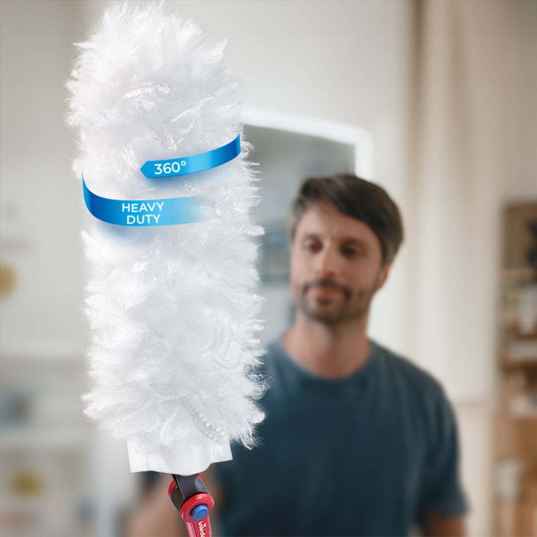 Vileda Flex&Catch dustpan, with short handle, anti-slip protection, flexible head + 10 refills