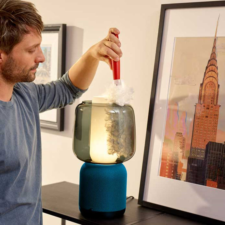 Vileda Flex&Catch Staubwedel, mit kurzem Stiel, Rutschschutz, flexibler Kopf + 5 Ersatzblätter