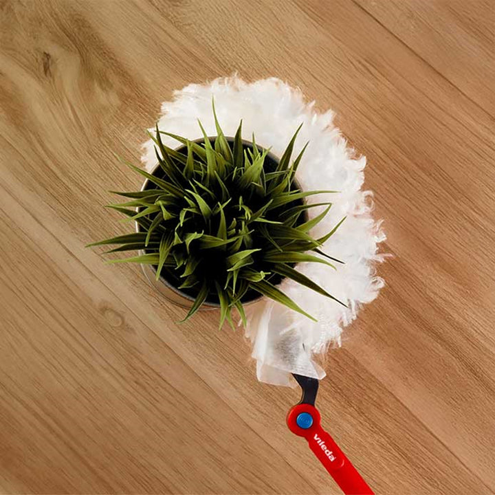 Vileda Flex&Catch Staubwedel, mit langem Stiel, Rutschschutz, flexibler Kopf + 5 Staubwedel-Einsätze