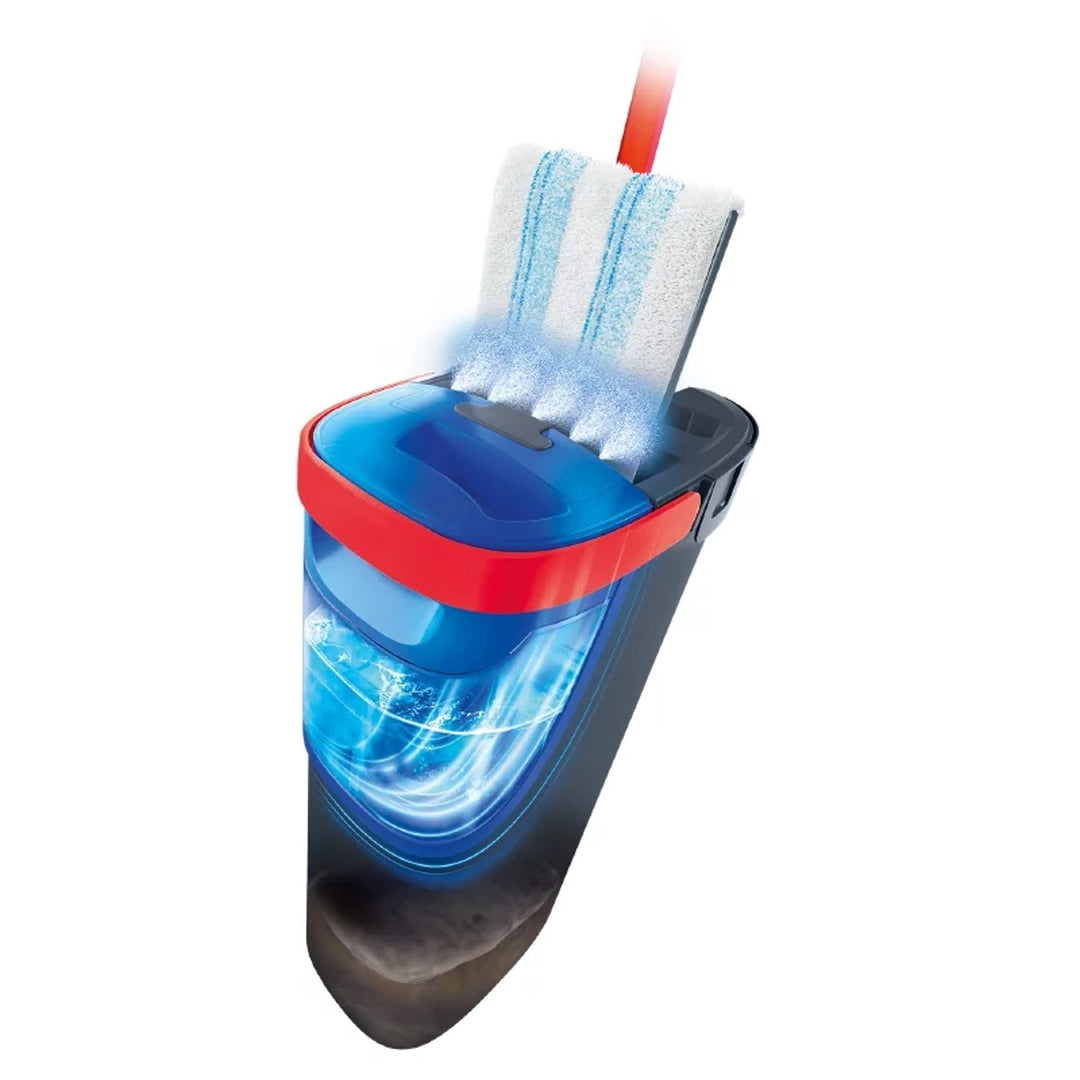 Fregona plana Vileda H2prO, separación del 100 % del agua limpia del agua sucia, dos depósitos, 2 fundas de microfibra, cabezal giratorio 360°, 175774