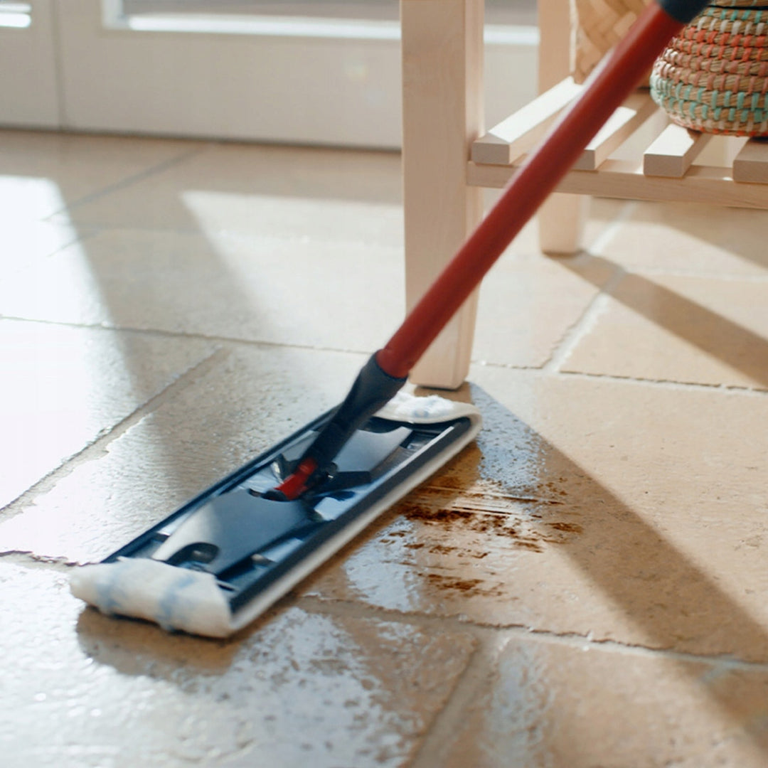 Fregona plana Vileda H2prO, separación del 100 % del agua limpia del agua sucia, dos depósitos, 2 fundas de microfibra, cabezal giratorio 360°, 175774