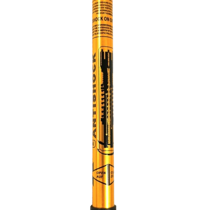 Nordic Walking aluminum poles, 65-135 cm, telescopic, gold