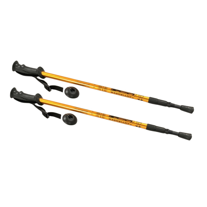Nordic Walking aluminum poles, 65-135 cm, telescopic, gold