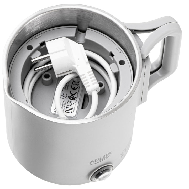 Adler electric kettle, travel kettle, double walls, capacity 0.8 l, max. power 650 W, gray, AD 1388