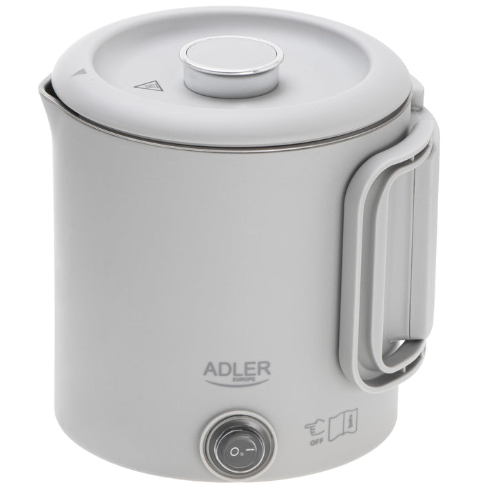 Adler electric kettle, travel kettle, double walls, capacity 0.8 l, max. power 650 W, gray, AD 1388