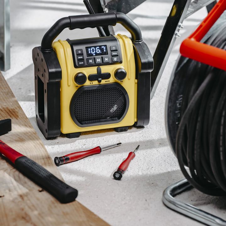 Baustellenradio Adler, Bluetooth 5.1, IPX 54, Leistung 10 W, AD 1911