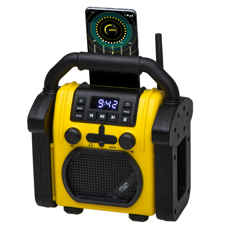 Baustellenradio Adler, Bluetooth 5.1, IPX 54, Leistung 10 W, AD 1911