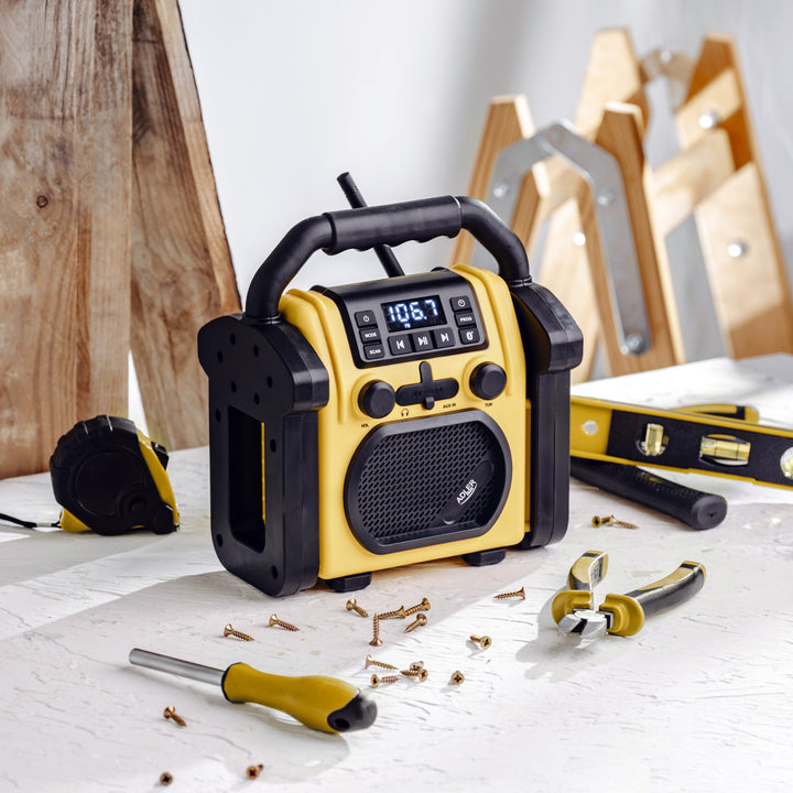 Baustellenradio Adler, Bluetooth 5.1, IPX 54, Leistung 10 W, AD 1911
