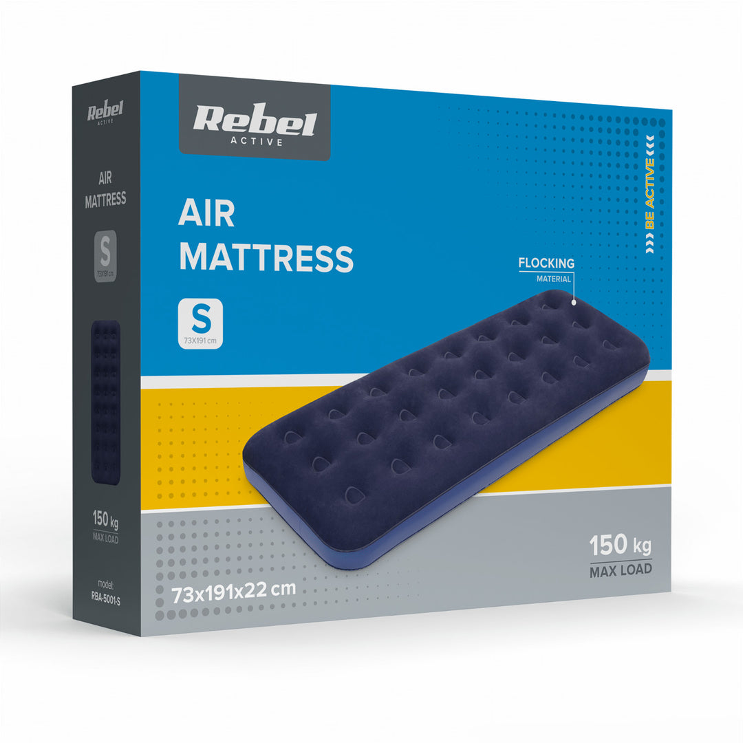 REBEL ACTIVE single inflatable mattress, dimensions 191x73x22 cm, RBA-5001-S