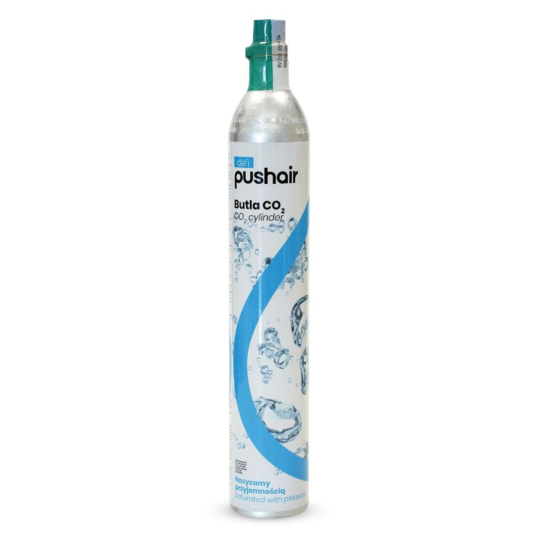 Dafi Push Air carbonator, black, includes 2 x 0.7L bottles and a CO2 cartridge
