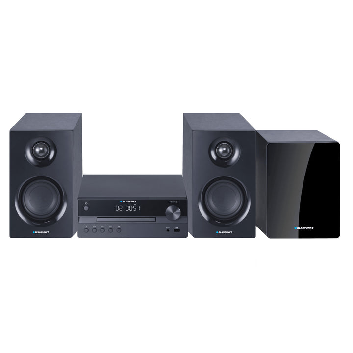 Sistema de sonido Blaupunkt, potencia de 240 W, HDMI/CD/USB/FM/BT/PLL, ecualizador paramétrico, pantalla LED, función de reloj y despertador, color negro, MS55SUB
