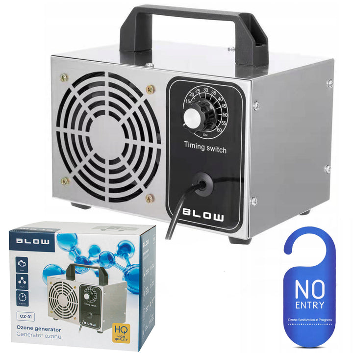 Blow ozone generator, capacity 60,000 mg/h, power 120W, low power consumption, long cable, adjustable operating time, 4 ozonation plates, 67-300#