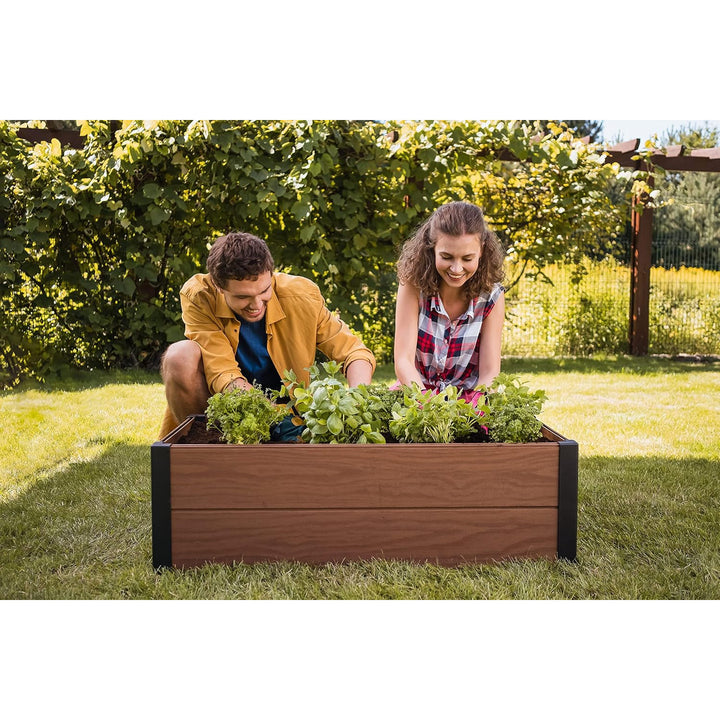 Borde para jardín Keter Maple, plástico, color marrón, dimensiones 106 x 106 x 32 cm, resistente a las inclemencias meteorológicas, 249299