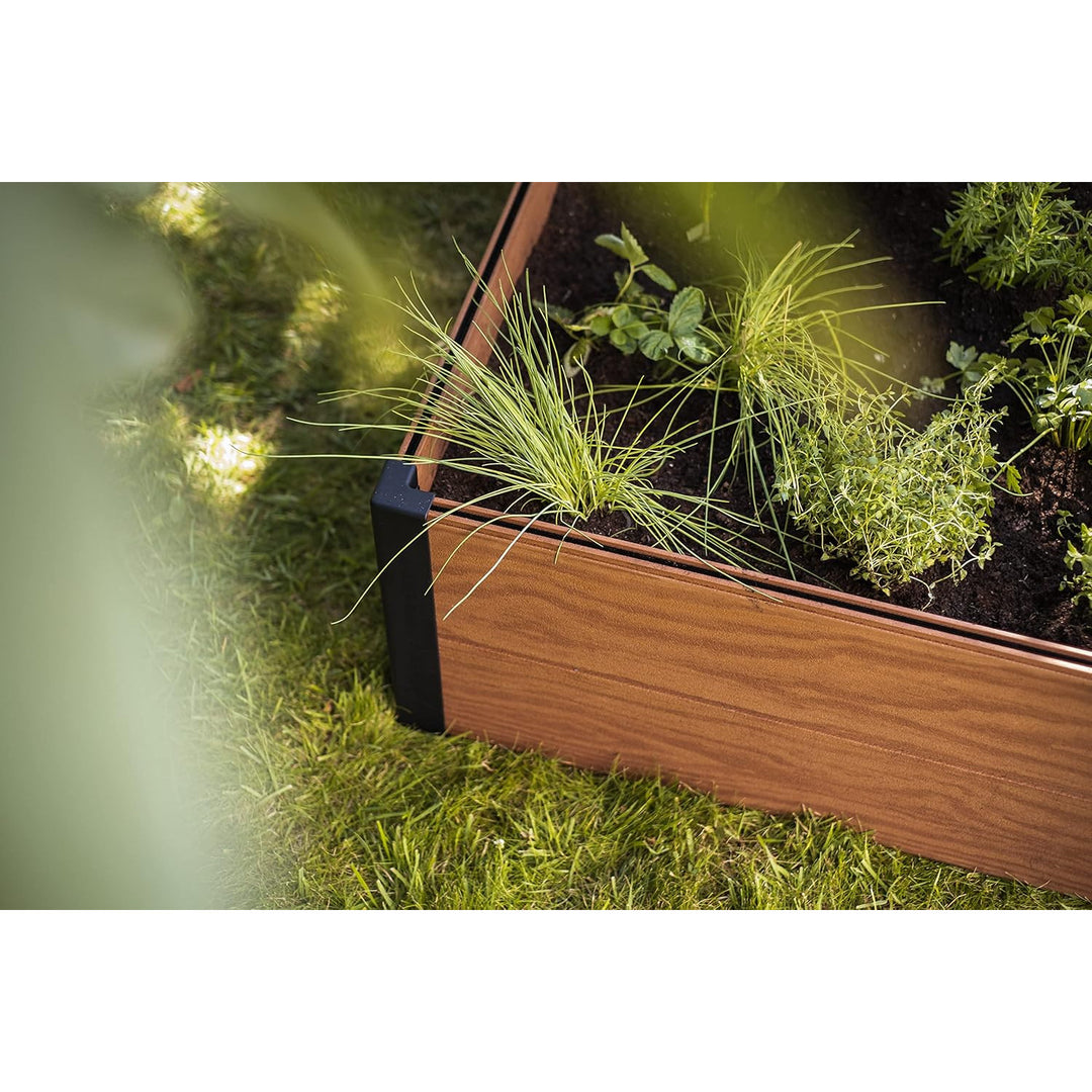 Borde para jardín Keter Maple, plástico, color marrón, dimensiones 106 x 106 x 32 cm, resistente a las inclemencias meteorológicas, 249299