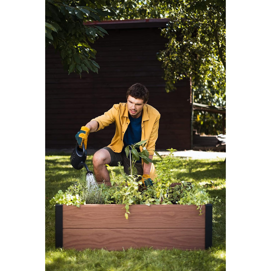 Borde para jardín Keter Maple, plástico, color marrón, dimensiones 106 x 106 x 32 cm, resistente a las inclemencias meteorológicas, 249299
