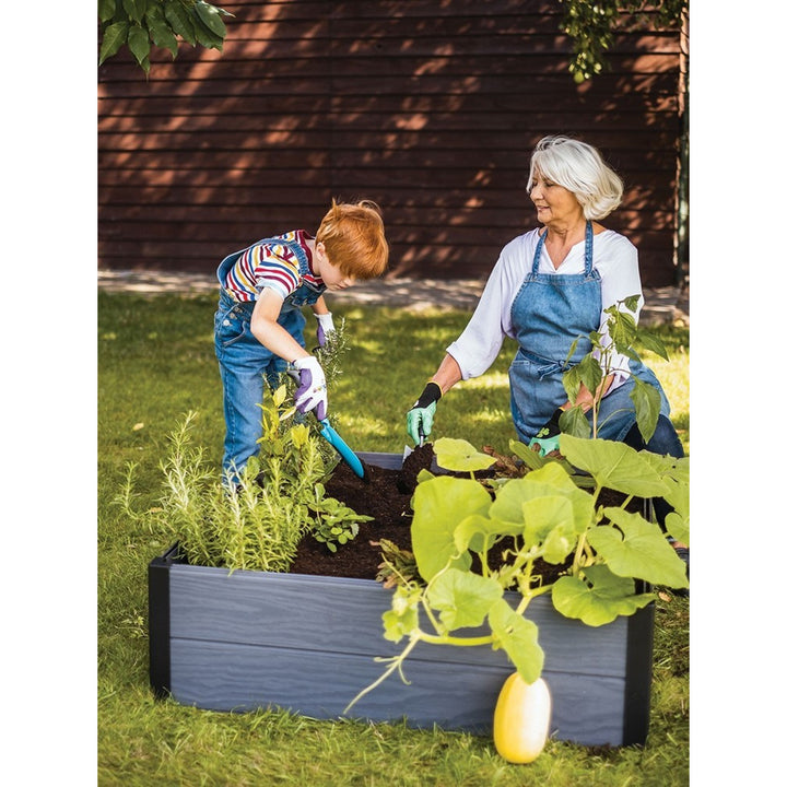 Keter Maple garden edging, plastic, gray, dimensions 106x106x32 cm, weather-resistant, 249298