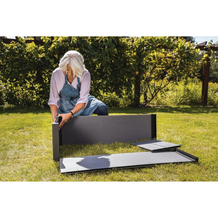 Keter Maple garden edging, plastic, gray, dimensions 106x50x32 cm, weather-resistant, 249296