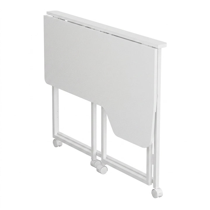 Bureau pliant Maclean, blanc, mobile, 100 x 65 cm, 50 kg max., en angle, en forme de L, MC-1250 L/W