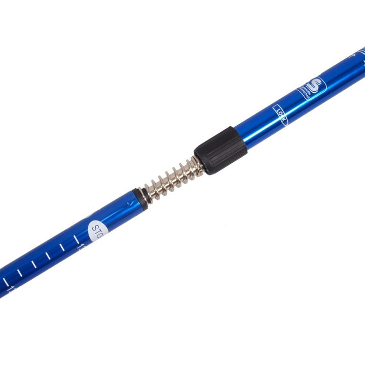 65–135 cm Telescopic Blue Aluminum Nordic Walking Poles, 2 pairs